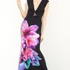 Roberto Cavalli Floral Print Jersey Gown in Black - Lyst