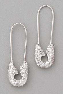 Tom Binns Bejeweled Small Pave Safety Pin Earrings - Lyst