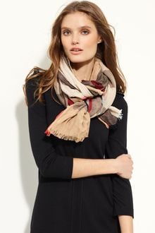 Burberry Linen Blend Check Scarf - Lyst