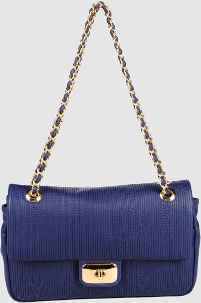 Love Moschino Medium Leather Bags in Blue - Lyst