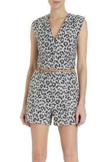 3.1 Phillip Lim Leopard Jacquard Romper - Lyst
