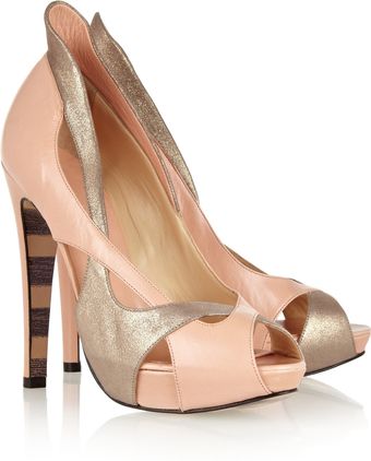 Georgina Goodman Dara Leather Peep-toe Pumps - Lyst