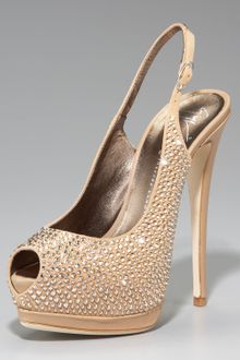 Giuseppe Zanotti Crystallized Suede Platform Slingback - Lyst