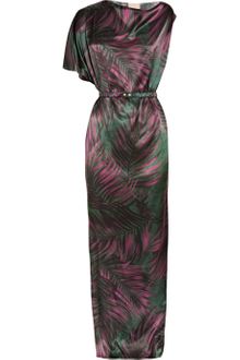 Lanvin Printed Silk-satin Asymmetric Gown - Lyst