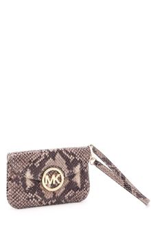 Michael by Michael Kors Fulton Python-embossed Flat Wristlet - Lyst