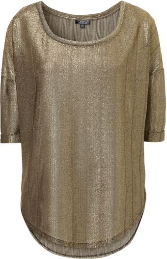 Topshop Lurex Roll Box Sweat - Lyst
