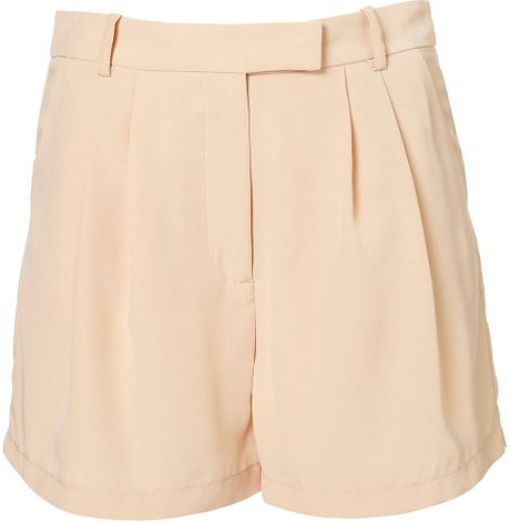 Topshop Coord Fluid Shorts in Pink (peach) - Lyst