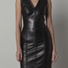 Alexander Mcqueen Leather Dress in Black - Lyst
