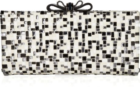 Christian Louboutin Cleo Sequined Satin Clutch in Black (cream) - Lyst