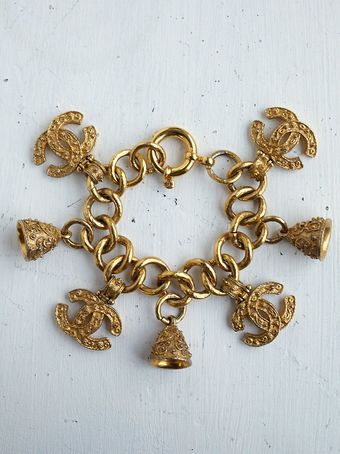 Free People Vintage Chanel Charm Bracelet - Lyst