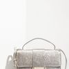 Jimmy Choo Rebel Mini Glitter Leather Crossbody Bag in Silver (champagne) - Lyst