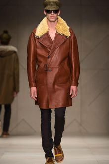Burberry Prorsum Raffia Collar Belted Trench Coat - Lyst