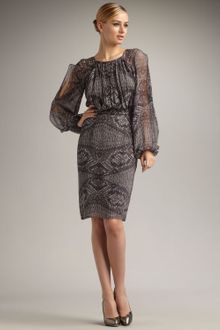 David Meister Snake-print Chiffon Dress - Lyst