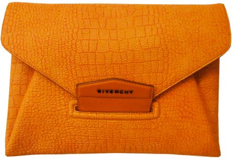 Givenchy Antigona Envelope Clutch in Orange in Brown (orange) - Lyst
