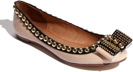 Jeffrey Campbell The Dauphine Flat in Nude Patent and Black in Beige (nude/ black patent) - Lyst