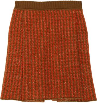  Striped Wool-blend Skirt 