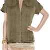 Matthew Williamson Knifepleated Silkjacquard Shirt in Green - Lyst