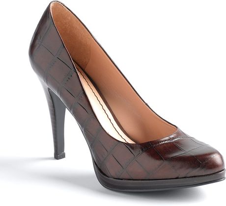 Nine West Rocha Platform Stiletto Pumps in Brown (brown croco) | Lyst