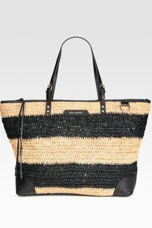 Rebecca Minkoff Endless Love Straw & Leather Tote Bag - Lyst