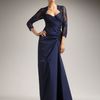 Tadashi Shoji Lacedetail Taffeta Gown in Blue (midnight) - Lyst