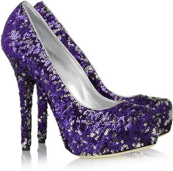 Dolce & Gabbana Sequined Leather Platform Pumps - Lyst