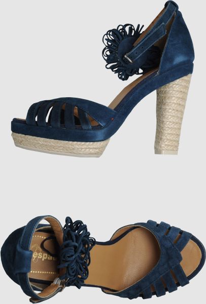 Espadrilles Platform Sandals in Blue (black) - Lyst
