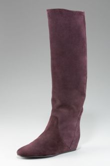 Lanvin Suede Wedge Knee Boot - Lyst