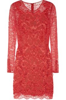 Matthew Williamson Rainbow Satin and Crochet-appliquéd Lace Dress - Lyst