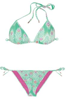 Matthew Williamson Peacock-print Triangle Bikini - Lyst
