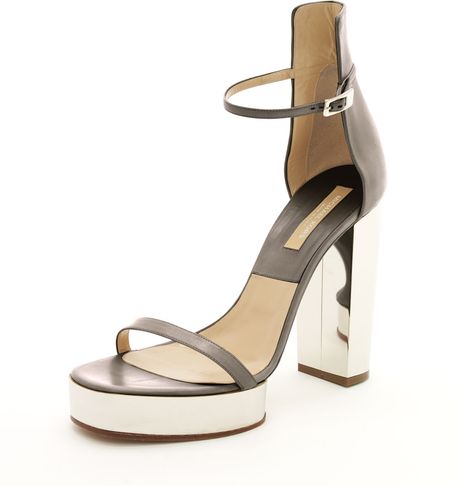Michael Kors Platform Sandal, Gray in Gray - Lyst