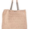 Miu Miu Matelassé Leather Tote in Beige (powder) - Lyst