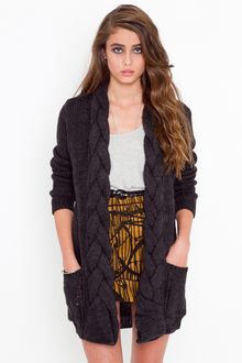 Nasty Gal Braided Knit Cardi - Lyst
