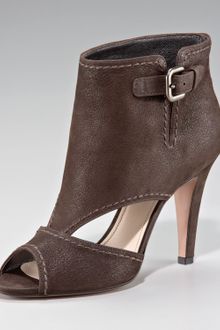 Prada Cutout Peep Toe Bootie - Lyst