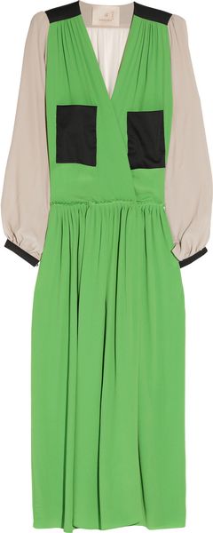 Roksanda Ilincic Color-Block Silk-Blend Dress - Lyst