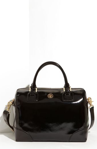Tory Burch Robinson Patent Satchel - Lyst