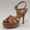 Yves Saint Laurent Tribute Napa Sandal, 4 Heel in Black - Lyst