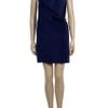 3.1 Phillip Lim V Neck Warped Front Belted Dress in Blue - Lyst