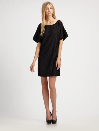 Black Lace Long Sleeve Dress on Aidan Mattox Long Sleeve Dress Pleated Lace Sleeve In Black   Lyst