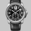 Cartier Calibre De Stainless Steel Watch On Alligator Strap in Black - Lyst