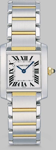 Cartier Tank Francaise Stainless Steel & 18k Yellow Gold Watch On Bracelet, Small - Lyst