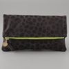 Clare Vivier Fold Over Clutch in Animal (brown)