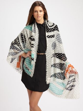  Foil Printed Gauze Scarf 