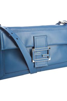Fendi Sky Blue Leather Baguette Three-Way Convertible Clutch - Lyst