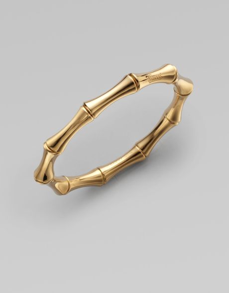 Gucci 18K Yellow Gold Small Bamboo Bangle Bracelet in Gold
