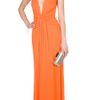 Issa Plunge Front Gown in Orange - Lyst