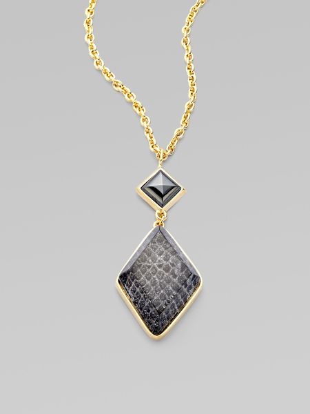 Kara By Kara Ross 14k Goldplated Resin Covered Snakeskin Pendent in Gold - Lyst
