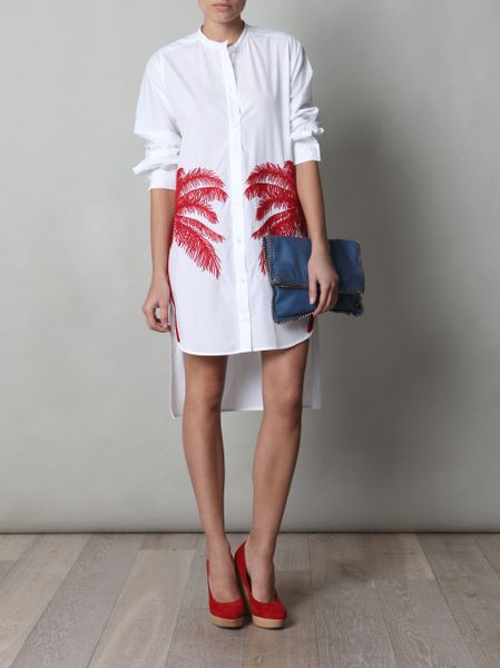 Stella Mccartney Penelope Cotton Palmtree Dress in White - Lyst
