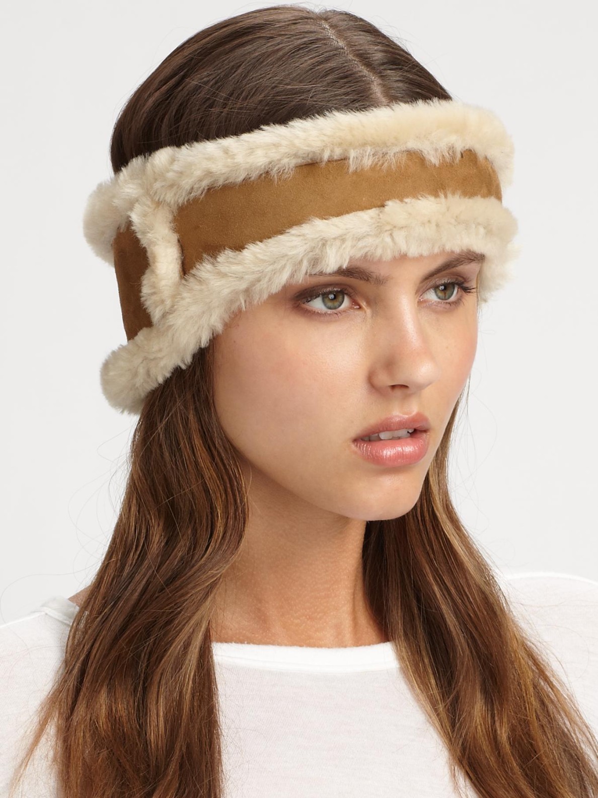 Ugg Shearling Headband in Brown (chestnut) Lyst