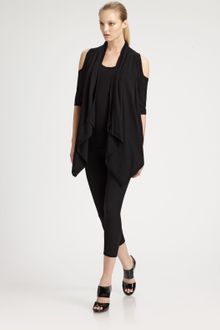 Donna Karan New York Cold Shoulder Cardigan - Lyst