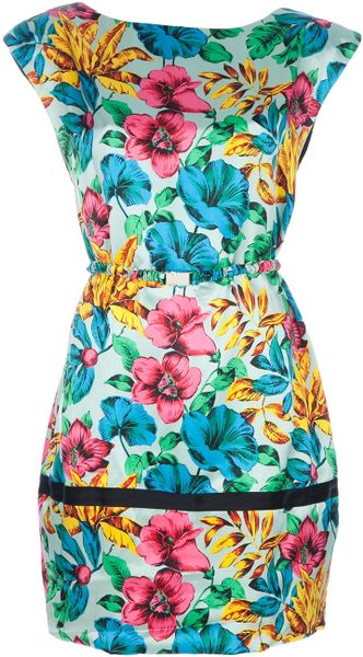 Marc By Marc Jacobs Printed Silk Dress in Multicolor (blue) - Lyst